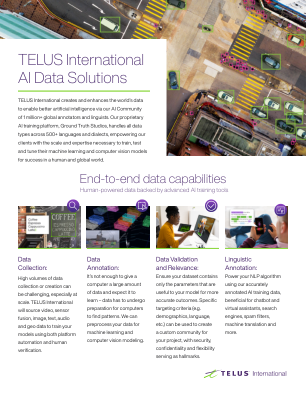 TELUS国际人工智能数据解决方案